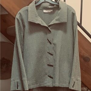 Habitat clothes to live in green and black check blouse L